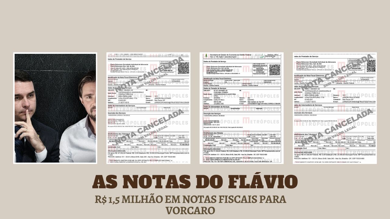 Flávio Bolsonaro emitiu R$ 1,5 milhão em notas fiscais para Vorcaro