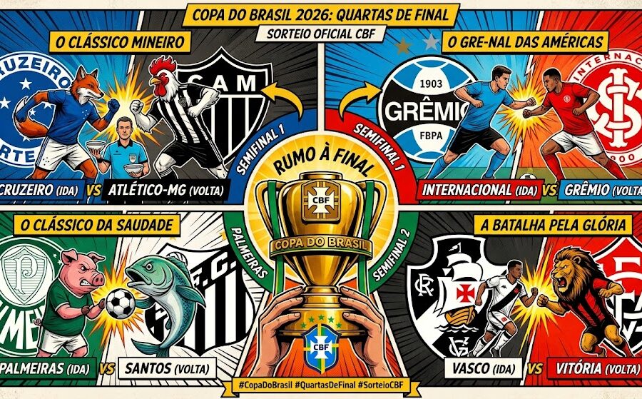 Copa do Brasil entra na reta decisiva com três clássicos nas quartas de final