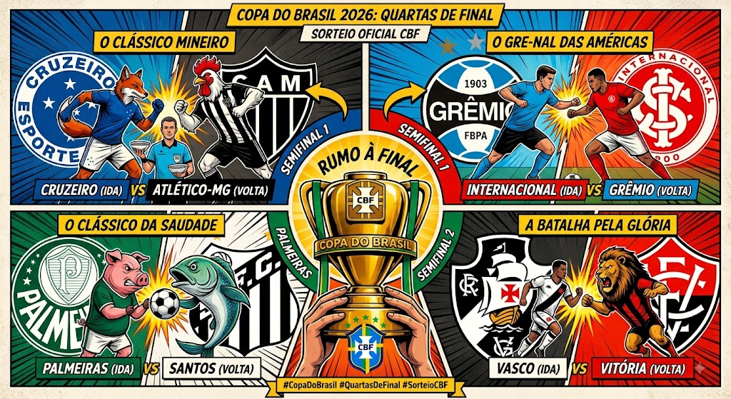 Copa do Brasil entra na reta decisiva com três clássicos nas quartas de final