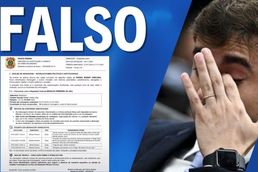 Nikolas usa documento falso feito por I.A atribuído à PF pra se livrar de Daniel Vorcaro