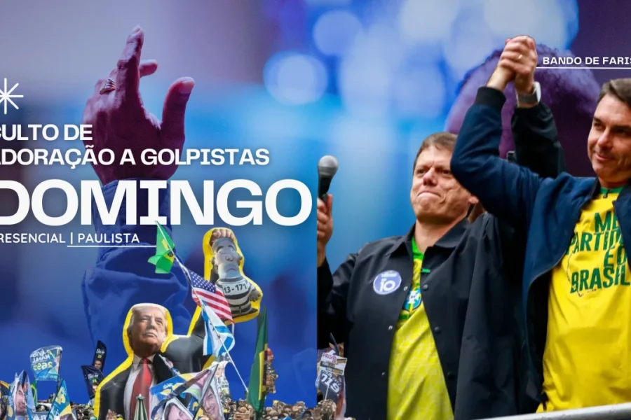 FARISEUS: Tarcísio sobe na Paulista para falar de Deus, lei e independência; esquece a sujeira do governo dele