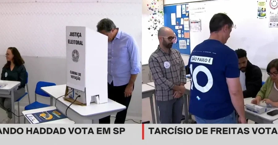FERNANDO HADDAD E TARCÍSIO VOTAM EM SÃO PAULO
